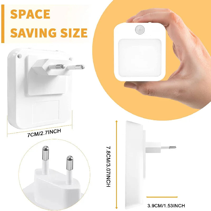 Sensilux Mini LED Night Light | With Motion Sensor | Warm & Cool White | For Hallway, Bedroom & Bathroom
