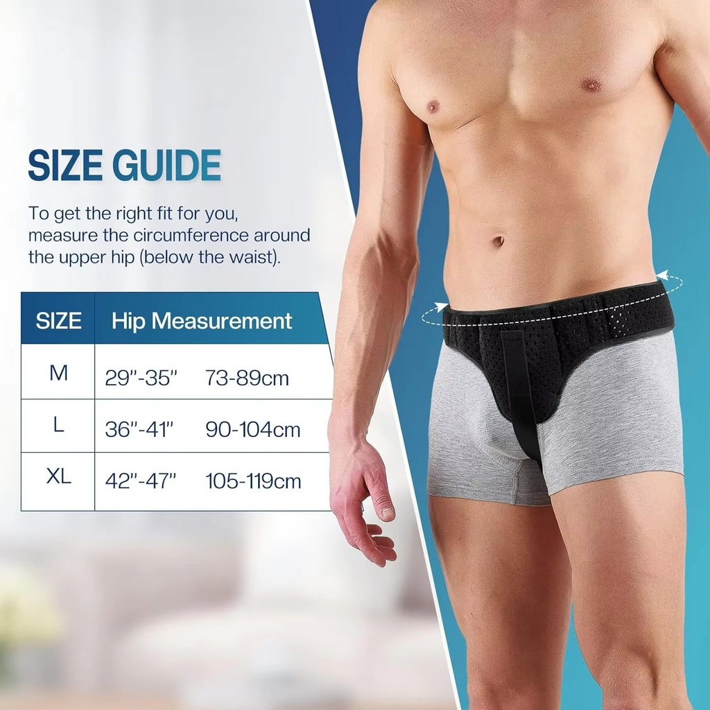 Hernia Support Belt for Men and Women with Removable Compression Pads