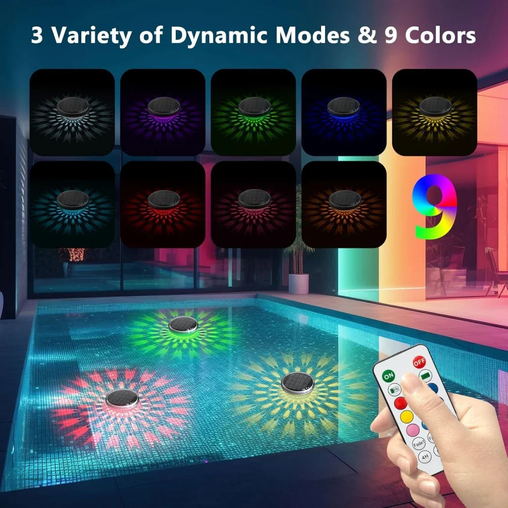 Solar-Poollight LumiFloat RGB | Floating LED Light with Color Change | IPX7 Waterproof | For Pool, Hot Tub & Party
