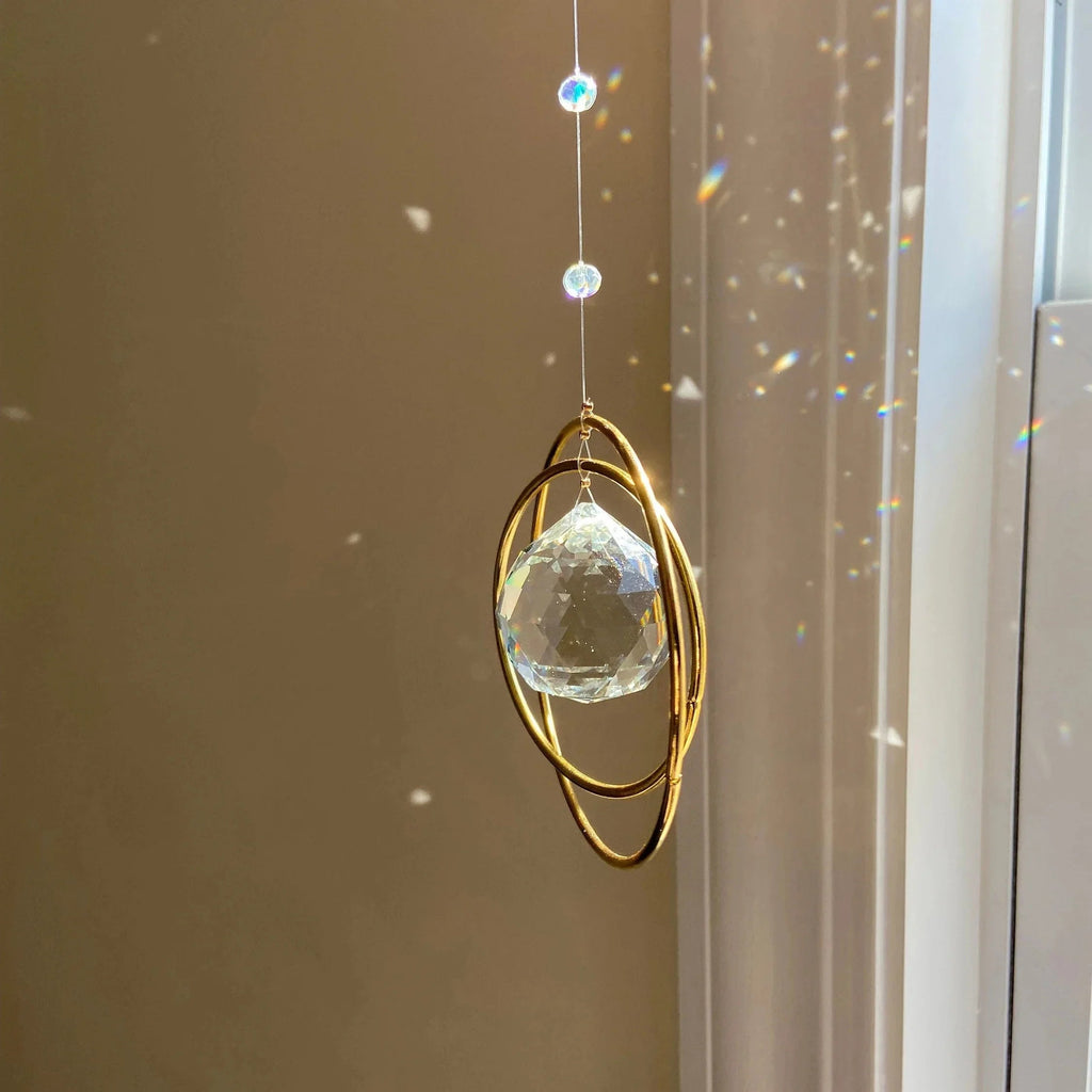 Sun catcher LumiAmor | Crystal pendant with rainbow effect | Romantic gift with message
