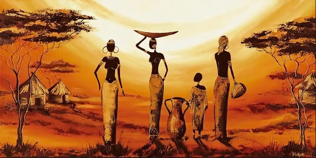 Plus Sizes Abstract African Woman Canvas Painting