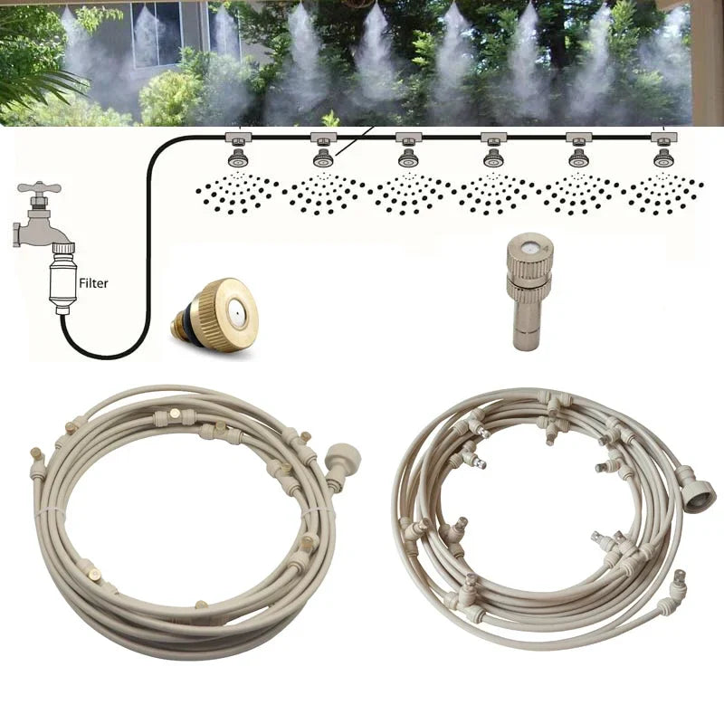 Irrigation system for the garden – Drip irrigation kit with adjustable spray head and accessories