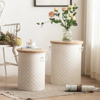 French Side Table Made of Iron with Storage Bin Space-Saving Design
