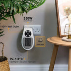 ThermoEase 350W Compact Heating Device | Wall Socket Heater with Remote Control | LED Display & Timer | 180° Rotating Plug
