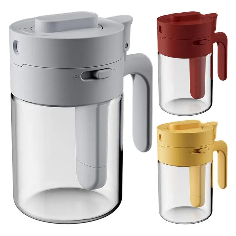 Transparent Glass Lockable Airtight Seasoning Jar with Spoon