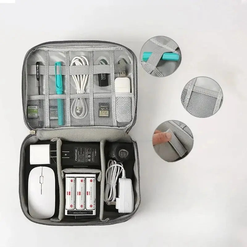 ORGAZIP Tech Organizer | Large Cable Bag for Travel | Waterproof & Multifunctional | For Power Banks, Cables & Accessories