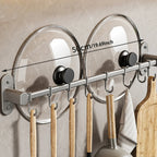CookEase Kitchen Wall Shelf – Multifunctional Organizer for Lids, Spatulas & Kitchen Utensils