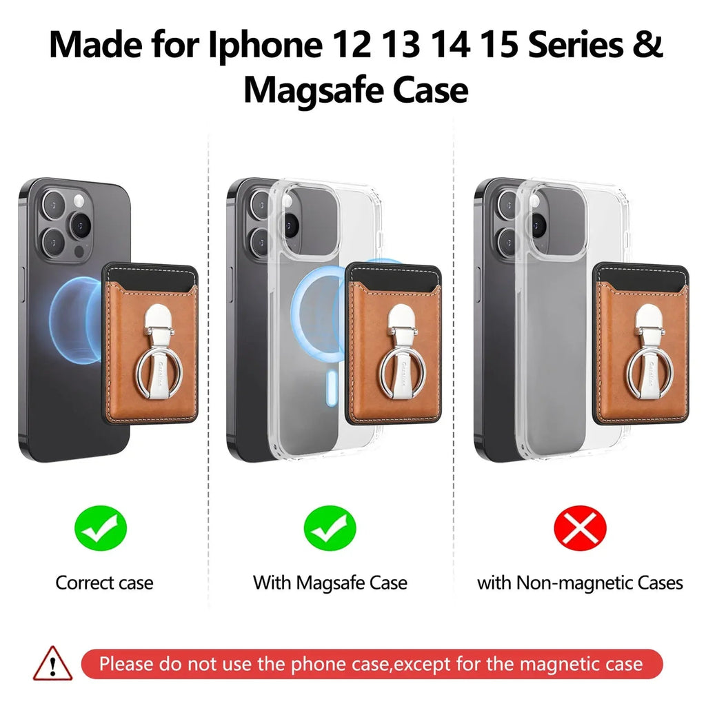 Leather Magsafe Phone Wallet Holder