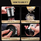 2-in-1 Spice Mill SPICURA DuoMill | Stainless Steel Double Mill for Salt & Pepper | Manual & Stylish