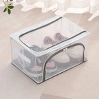 Foldable Stackable Shoe Storage Organizer, Clear Design