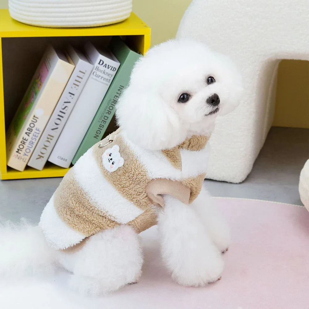 Warmer fleece dog sweater for small dogs