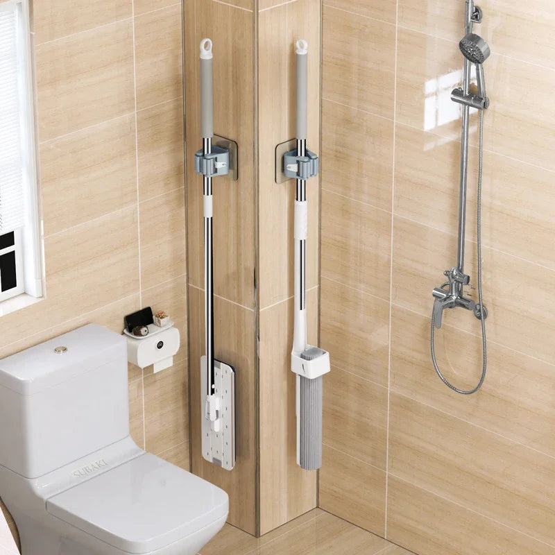 Mop holder FixoGrip | Self-adhesive & Waterproof | Wall mount without drilling | Set of 4