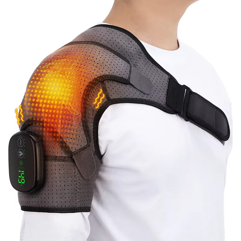 Adjustable Heated Shoulder Massage Brace for Muscle Relaxation