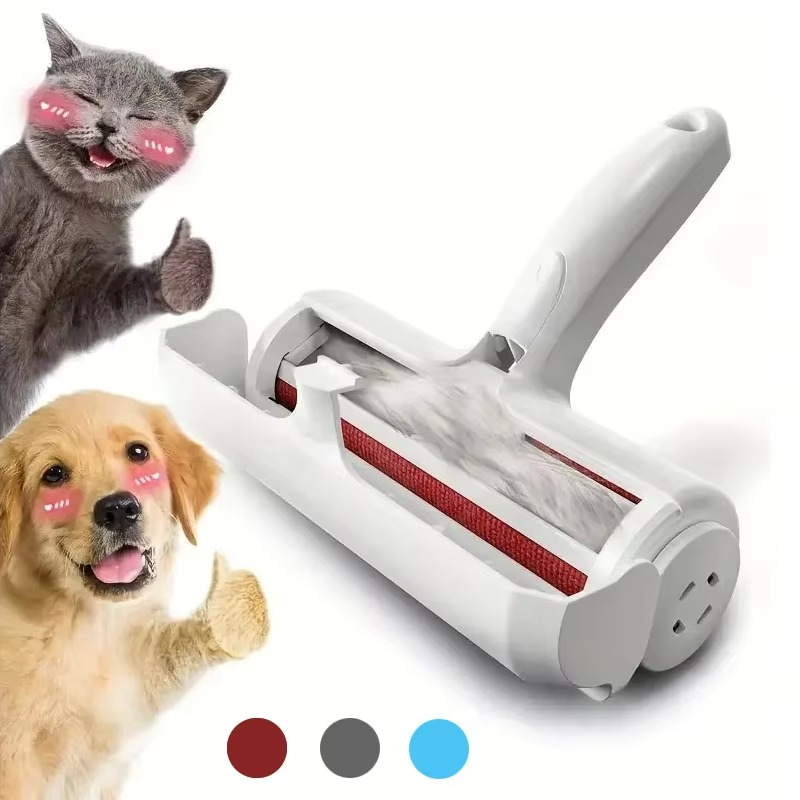Reusable Pet Hair Removal Mitt and Self-Cleaning Roller Set for Furniture, Couch, and Carpet