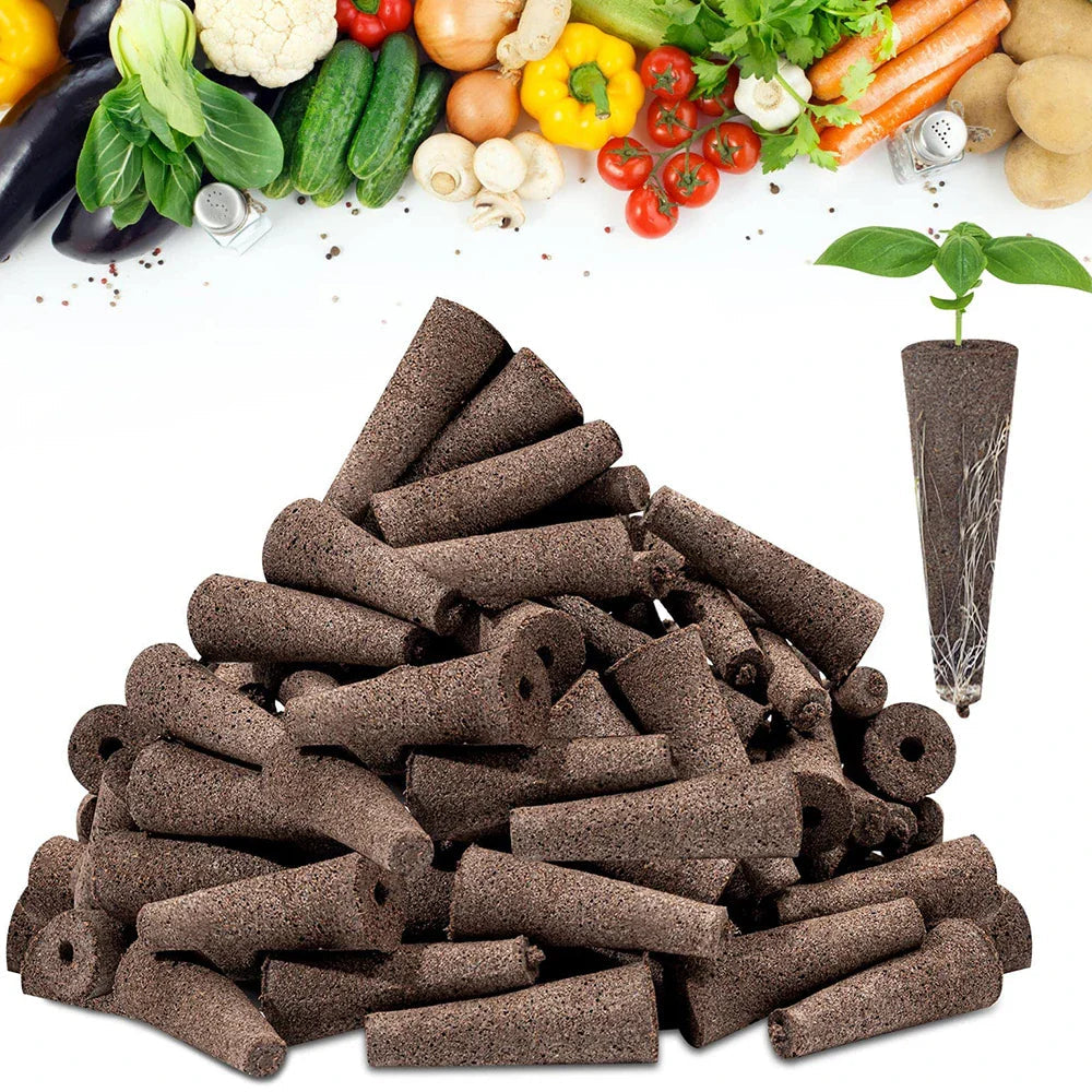 WurzelWunder Planting Sponges 50 Pieces | Replacement Growth Sponges for Hydroponics & Soil | For Herbs, Vegetables & Flowers