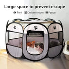 Pawvia Foldable Cat Tent | Portable Outdoor Enclosure for Cats & Small Dogs | Breathable & Washable | 72×72×45 cm