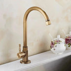 Antique faucet in a swan neck design for kitchen & garden