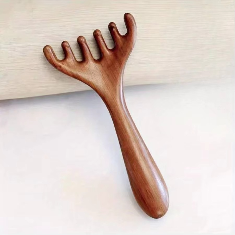 Sandalwood Antler-Shaped Gua Sha Scalp Massager