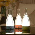 Wine Bottle Desk Lamp with Bluetooth Speaker – Rechargeable Modern Bedside Night Light