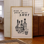 Give It Your Best Shot" Wall Art – Bold & Playful Bar Decor