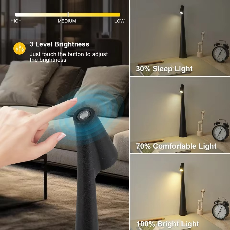 Multi-Setting Rechargeable LED Desk Lamp – Perfect for Ambiance and Outdoors