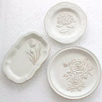 French embossed flower plates