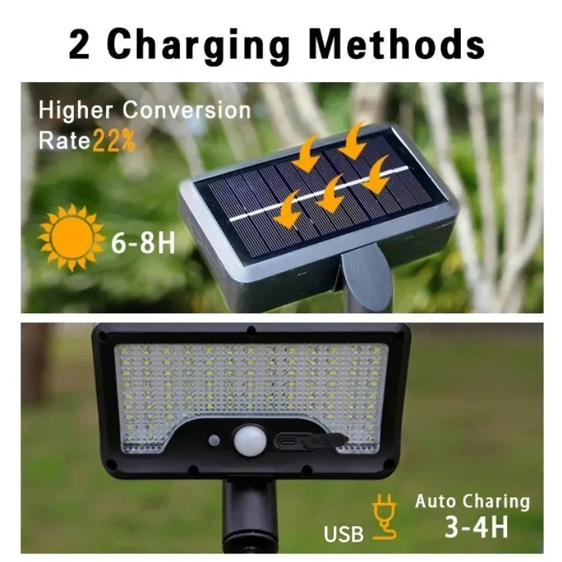 Flexible Tripod Solar Powered Motion Sensor Outdoor Light