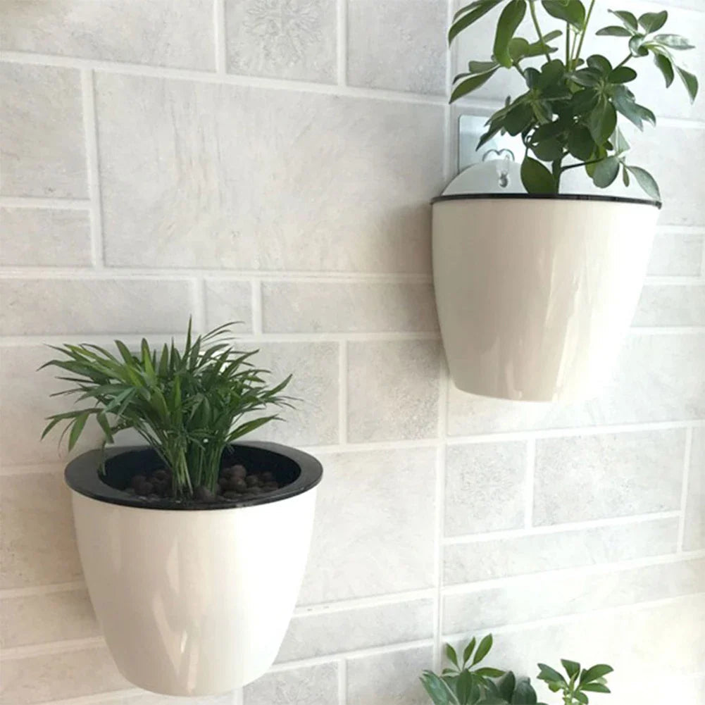 Self-watering hanging plant pot – Modern flower pot for wall mounting