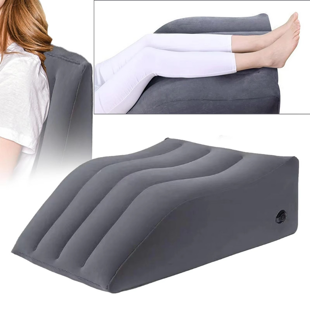 Inflatable Foot & Back Elevating Travel Pillow