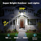 SolarBeam 153 | 270° Super bright | Motion sensor & Remote control | IP65 Waterproof