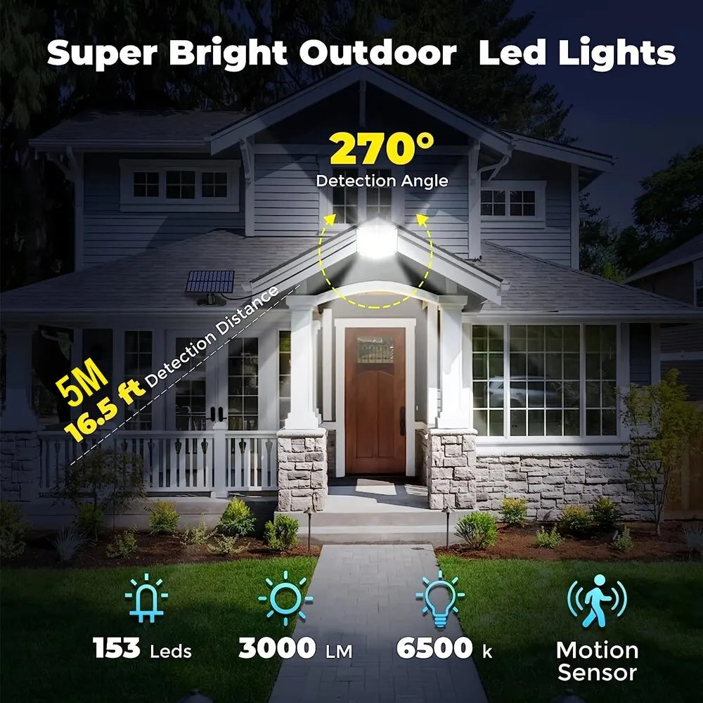 SolarBeam 153 | 270° Super bright | Motion sensor & Remote control | IP65 Waterproof