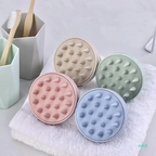 Wheat Straw Silicone Scalp Massage Shampoo Brush with Soft Silicone Bristles