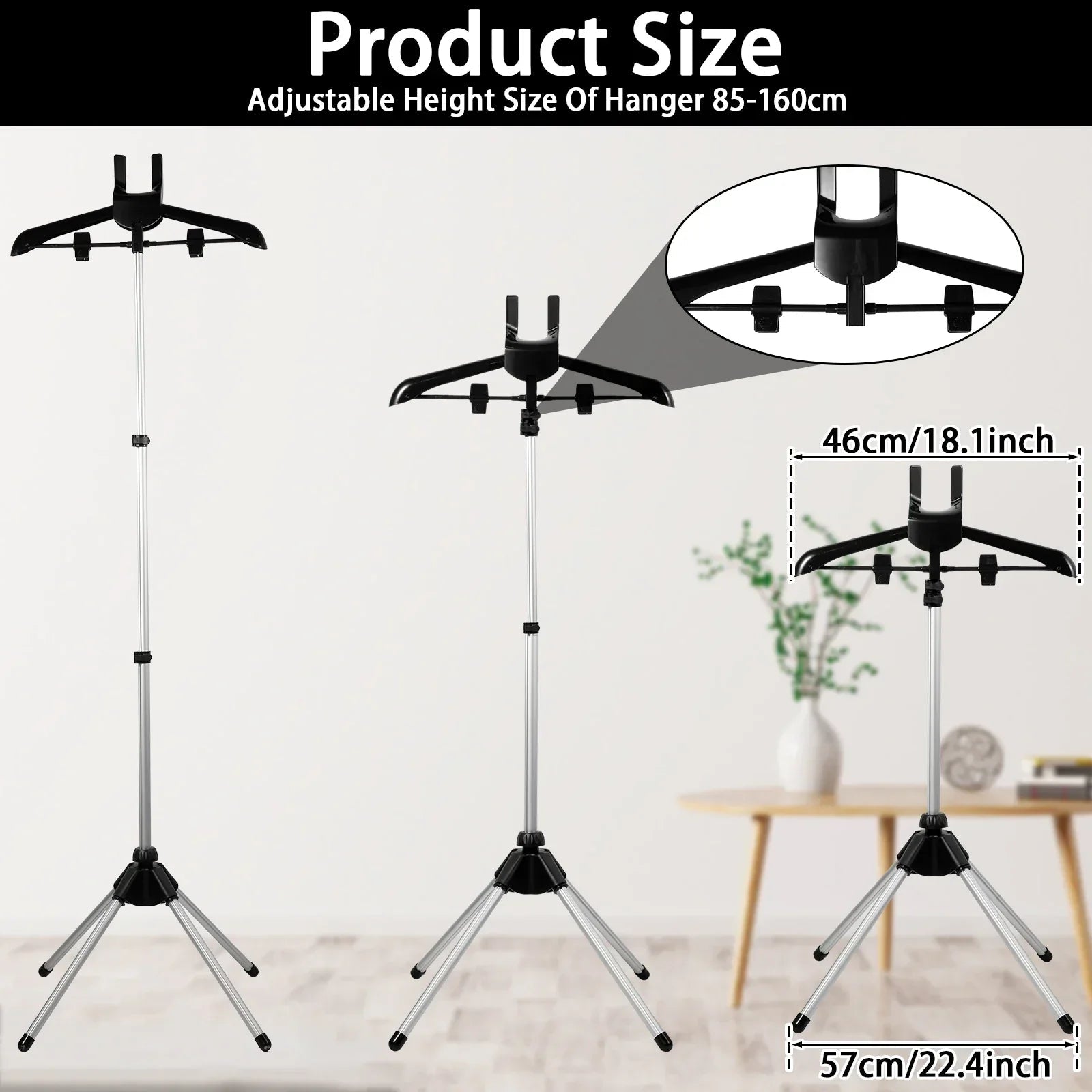 Adjustable Telescope Steam Stand for Clothing – Foldable & Portable