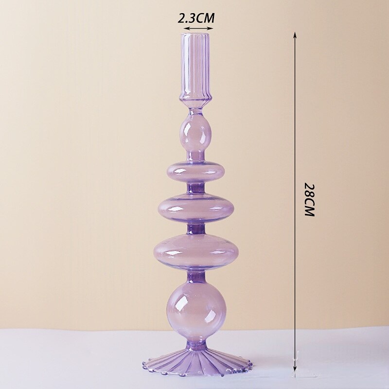 Lilac Candle Holder made of Glass