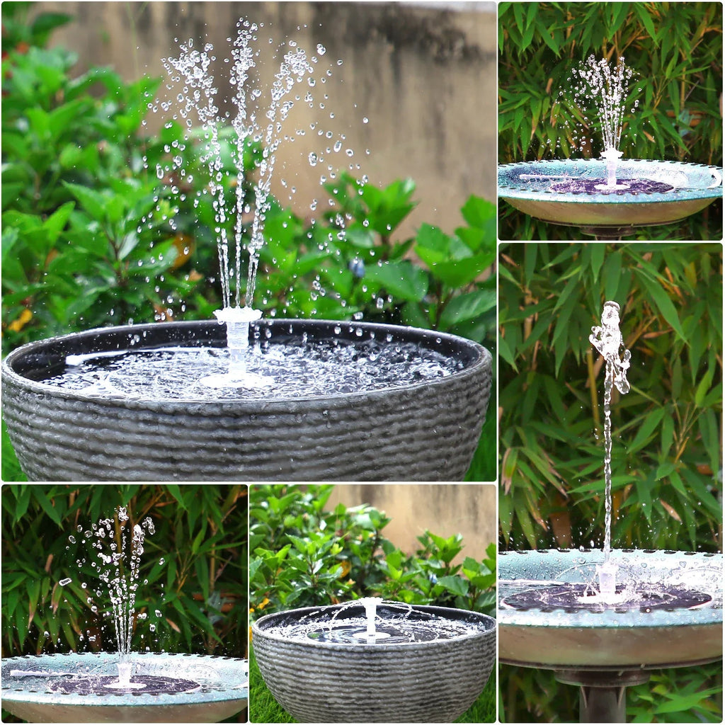Solavera Solar Fountain Pump 6.5W | With LED & 5000mAh Battery | 16 Nozzles | For Pond & Garden