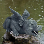 Water spraying dragon statue made of resin Weatherproof Realistic water spray scenes resin garden decoration