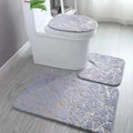 Gold Toilet Seat Cover and Bathroom Mat Set Non-Slip