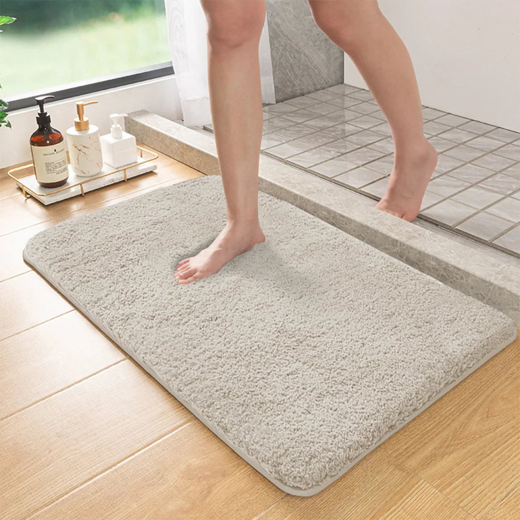 Long-pile, Absorbent Bath Mat With Anti-slip