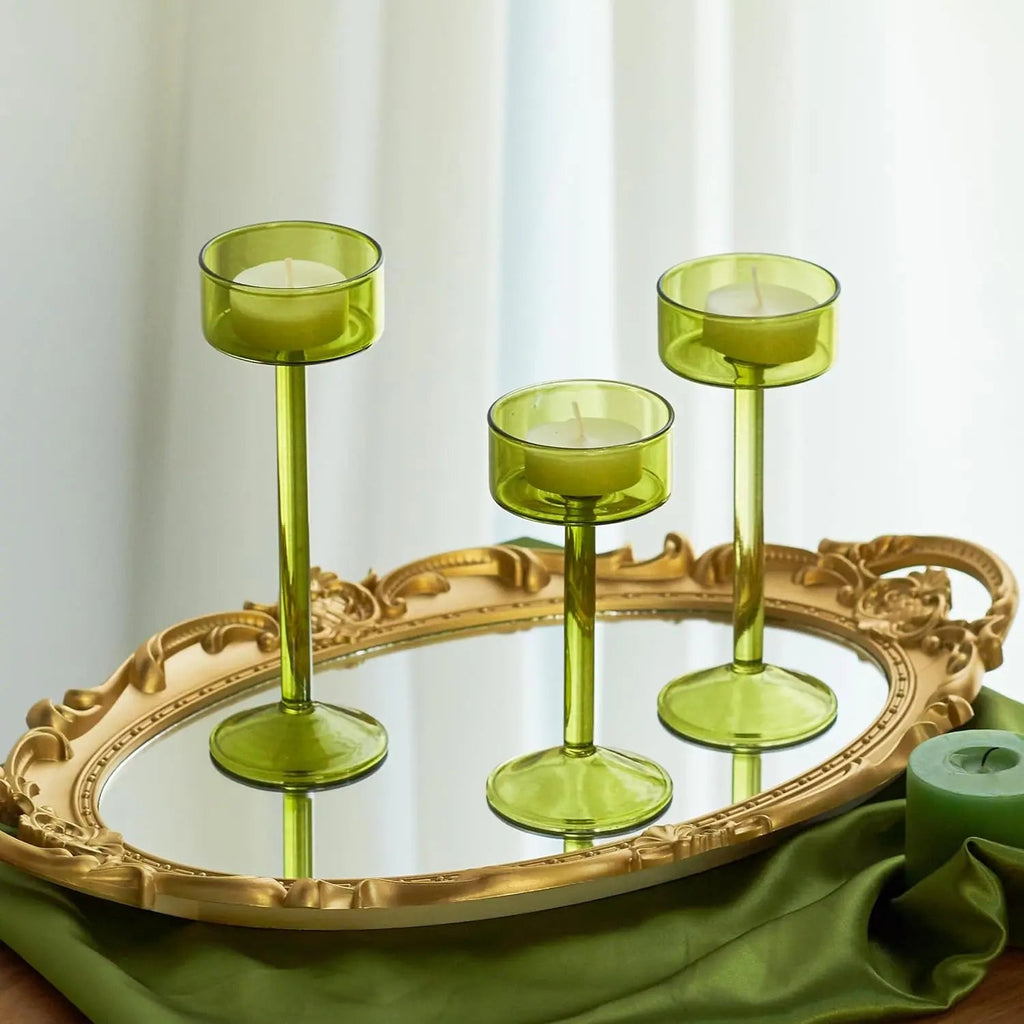 3-Piece Tealight Glass Candle Holder Set