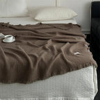 Solid color cotton sofa blanket