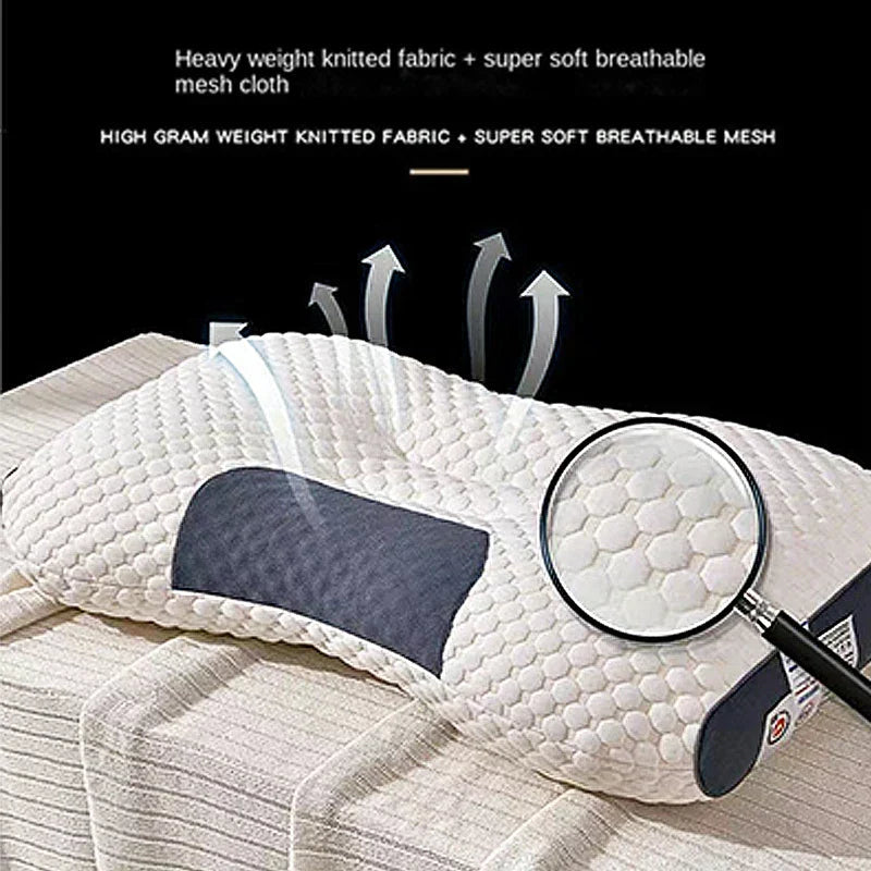 Orthopedic neck pillow with reverse traction for a patient, 48 x 74 cm