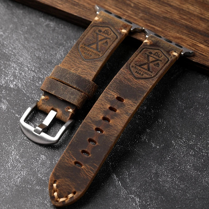 Handcrafted genuine leather cowhide Apple Watch band