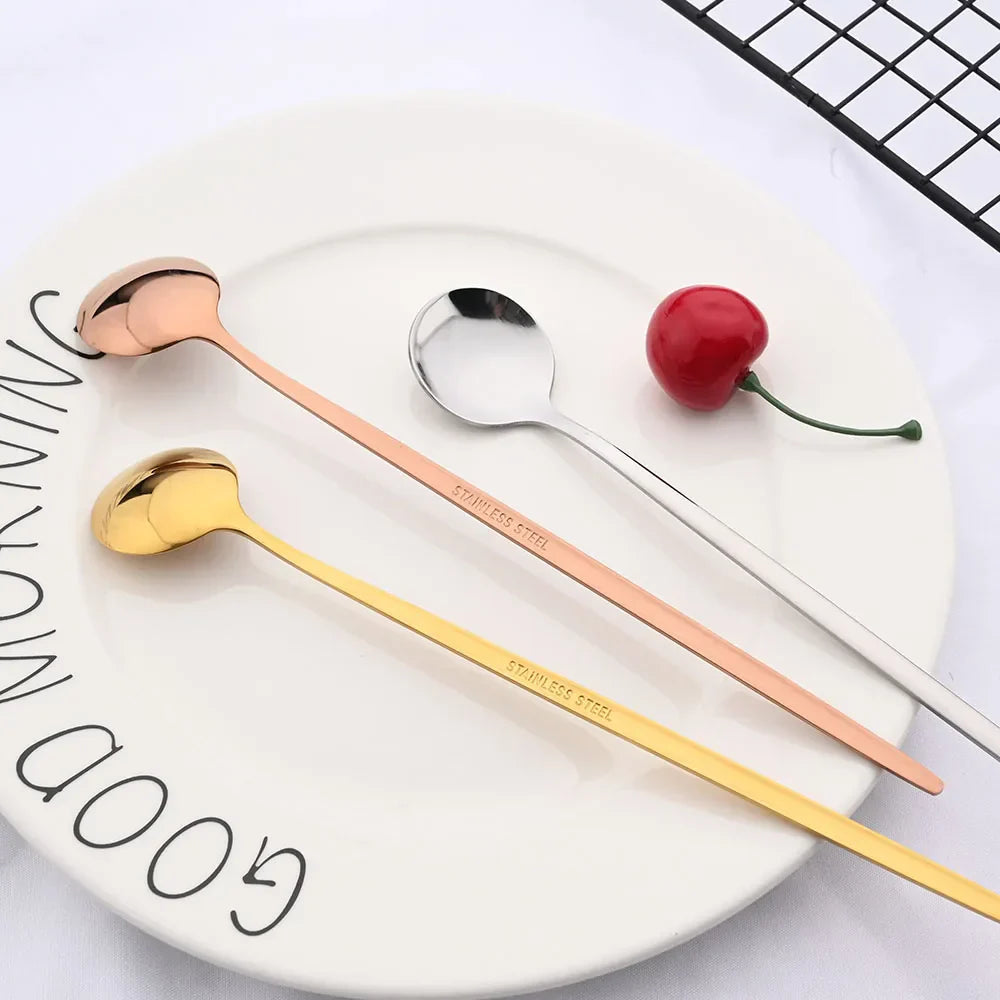 Golden 6-piece Long Handle Spoon Set