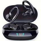 SP16 True Wireless Earbuds with Ear Hooks, Waterproof Sports Headphones with Mic and HiFi Stereo Sound