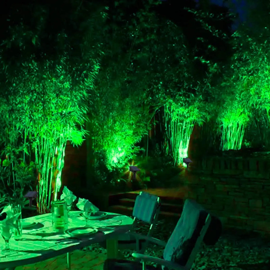 Solar Garden Spotlight LumiRay Set 4 | IP65 Waterproof | Automatic Twilight Sensor | LED Landscape Lighting