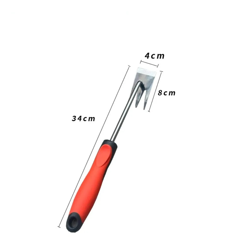 Rootix Weed Remover with 3 Tines | Stainless Steel | Ergonomic Handle | For Bed Care & Soil Loosening