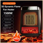 3D Dynamic Flame Electric Heater | 1500W Portable, ECO-Friendly & Fast Heating for Bathroom and Home Use