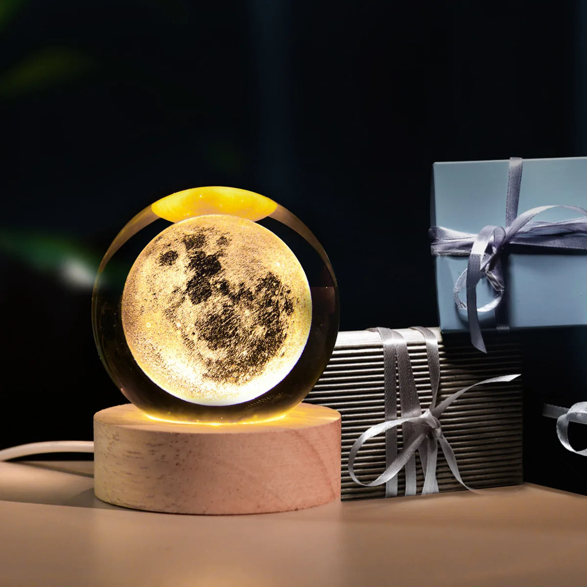 Astranova Galaxy Night Light | LED Crystal Ball with Milky Way Design | Warm White Light | Creative Gift for Kids & Adults