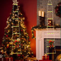 Animated Santa Claus climbing a ladder, LED Christmas decoration