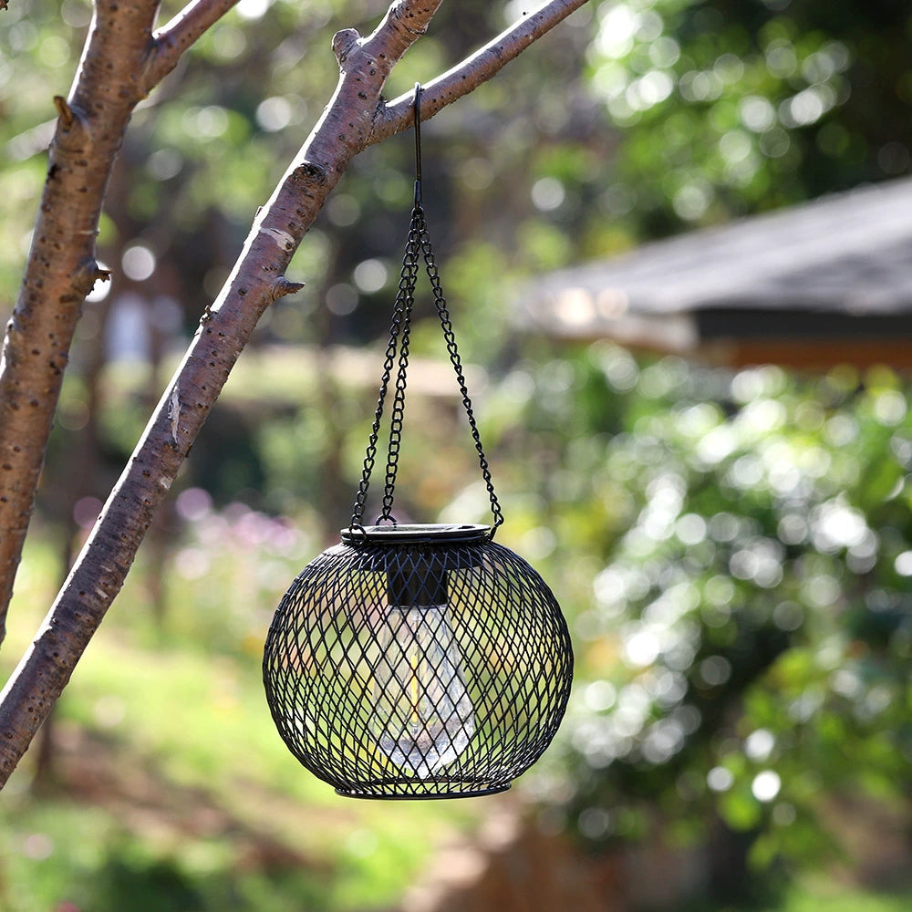 Solar Outdoor Garden Waterproof Hollow Hanging Light